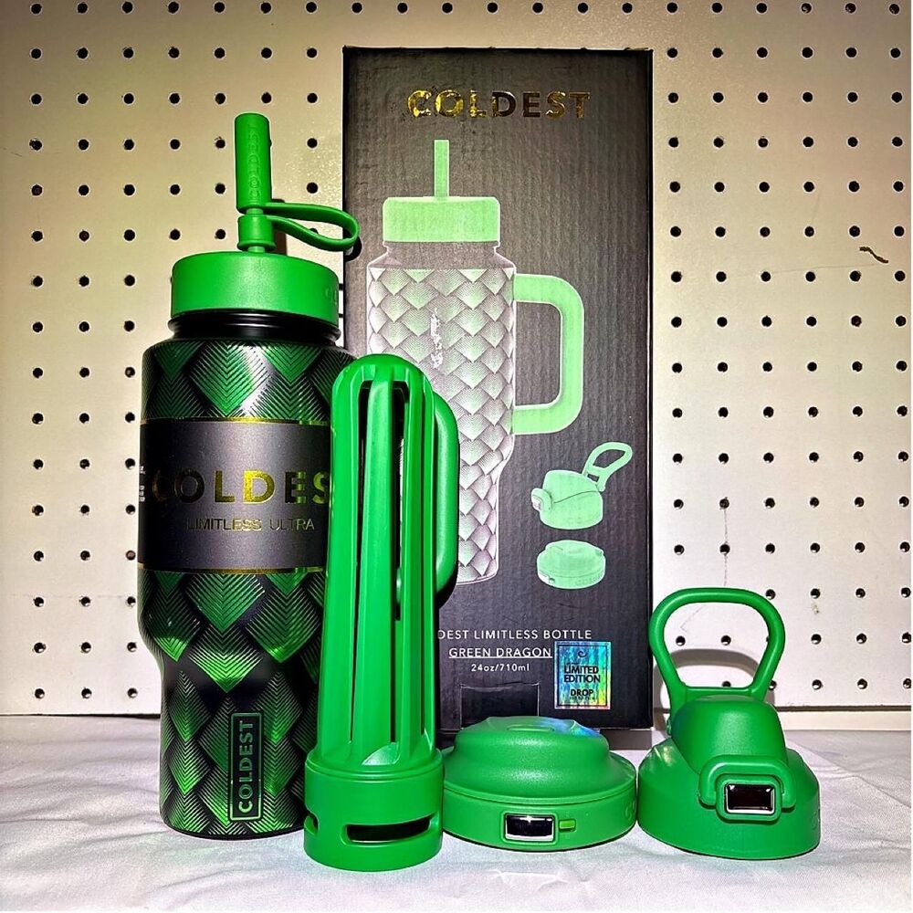 COLDEST Green Dragon 24 oz Limitless Ultra V8 Bottle Limited Edition